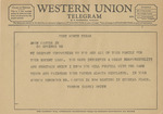 Telegram from Vernon Gene Smith to Amon Carter, Jr. by Vernon Smith