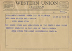 Telegram from Eric Hyden to Minnie Meacham Carter and Family by Eric Hyden