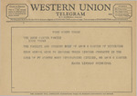 Telegram from Hague Lindsay to The Amon Carter Family by Hague Lindsay