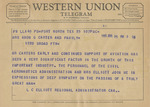 Telegram from L. C. Elliott to Minnie Meacham Carter and Family by L. C. Elliott