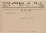 Telegram from Mr. and Mrs. H. Hittson to The Carter Family by Hamilton Hittson