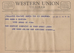 Telegram from Joe Gans Julian and Adrienne Simon to Minnie Meacham Carter by Joe Gans Julian and Adrienne Simon