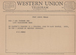 Telegram from W. O. Jones to Ruth Carter Johnson by W. O. Jones