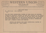 Telegram from Irvin Farman to John Ellis by Irvin Farman