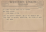 Telegram from May Owen to Minnie Meacham Carter by May Owen