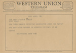 Telegram from Mrs. Russell Ward to The Amon G. Carter Family by Russell (Mrs.) Ward