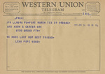 Telegram from the Lena Pope Home to Minnie Meacham Carter by Lena Pope Home