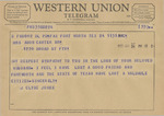 Telegram from J. Clyde Jones to Minnie Meacham Carter by J. Clyde Jones