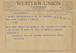 Telegram from Clarence and Joe Leonard to Minnie Meacham Carter and Family by Clarence Leonard and Joe Leonard