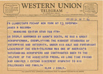 Telegram from Alan J. Gould to James R. Record by Alan J. Gould