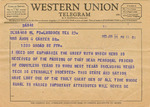 Telegram from Clifford B. Jones to Mrs. Amon G. Carter (Minnie Meacham Carter) by Clifford B. Jones