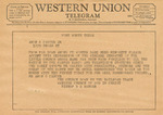 Telegram from Bishop R. E. Ranger to Amon Gary Carter by R. E. Ranger