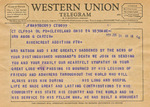 Telegram from Thomas J. Watson to Mrs. Amon G. Carter (Minnie Meacham Carter) by Thomas J. Watson