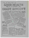It's a Matter of Good Health for You to Support the Grape Boycott