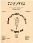 Tarrant County Archeological Society News, Vol. 6, No. 9, 1992 by Marvin Glasgow, Jimmy Smith, and Bryan Jameson