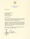 Letter from President George W. Bush to Arlington Mayor Elzie Odom