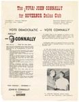 Political campaign promotional flyer in support of John Connally for Governor of Texas