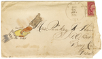 Envelope mailed to Pinkie J. Harris with illustration by T. D. Hawkins