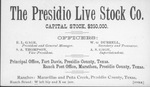 Presidio Live Stock Co. business card