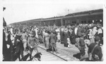 132nd field Artillery troops arriving at Camp Bowie at end of World War I