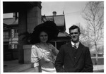 Mattie Mae Capps and Count Brooke Capps on the porch at 1120 Penn Street, Fort Worth, Texas