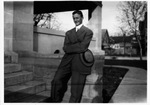 Count Brooke Capps, on the porch at 1120 Penn Street, Fort Worth, Texas