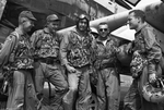 Bob Schieffer with Bernard F. Fisher, Buzz Blaylock, Bruce Wallace, Gail Anderson after Skyraider operations