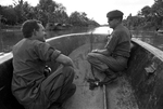 Bob Schieffer interviewing Lee Sams on patrol in Mekong River