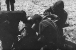 Soldier on stretcher