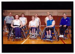 UTA President James Spaniolo with Movin' Mavs wheelchair basketball team