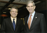 University of Texas at Arlington (U. T. A.) President Spaniolo with author Jeffrey Toobin