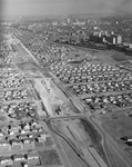 Aerial view of freeway construction near downtown Fort Worth by Squire Haskins Photography Inc.