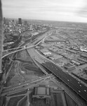 Interstate 35E north of downtown, Dallas. The entrance ramp to and exit ramp from the Dallas North Tollway are also visible by Squire Haskins Photography Inc.