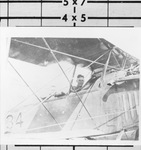 Two men in an airplane, possibly a modified Fokker D VII by William S. Moore