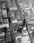 Aerial view of a parade, downtown Dallas, Texas by Squire Haskins Photography Inc.