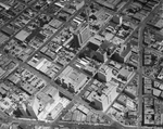 Aerial view of downtown Dallas, Texas. The First United Methodist Church is in the top center of the photograph by Squire Haskins Photography Inc.