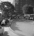 Outdoor meal event around the pool by Squire Haskins Photography Inc.