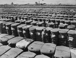 Cotton bales stacked in rows at a grain elevator by Squire Haskins Photography Inc.