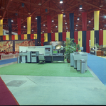 Burroughs computer equipment exhibit in a convention hall by Squire Haskins Photography Inc.