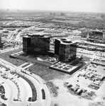 Glass office buildings under construction, north Dallas, Texas by Squire Haskins Photography Inc.