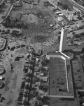 Aerial photograph of trapeze artists performing at Fair Park, Dallas, Texas by Squire Haskins Photography Inc.