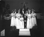 Wedding party posing inside a church sanctuary by Squire Haskins Photography Inc.