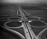 Central Expressway (Highway 75) with cloverleaf near Northwest highway, Dallas, 02/23/1954 by Squire Haskins Photography Inc.