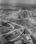 An aerial of the mixmaster at R. L. Thornton and Stemmons expressways, Dallas, Texas by Squire Haskins Photography Inc.