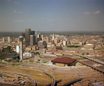 An aerial of Dallas skyline by Squire Haskins Photography Inc.