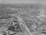 An aerial of expressway and Trinity River by Squire Haskins Photography Inc.