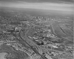 An aerial of expressway and Trinity River by Squire Haskins Photography Inc.