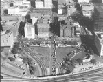 An aerial of triple underpass at Dealey Plaza, Dallas, Texas by Squire Haskins Photography Inc.