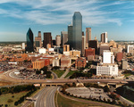 Dallas skyline and triple underpass by Squire Haskins Photography Inc.