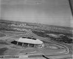 Aerial of newly built Texas Stadium, home of Dallas Cowboys, Irving, Texas, 1971 by Squire Haskins Photography Inc.